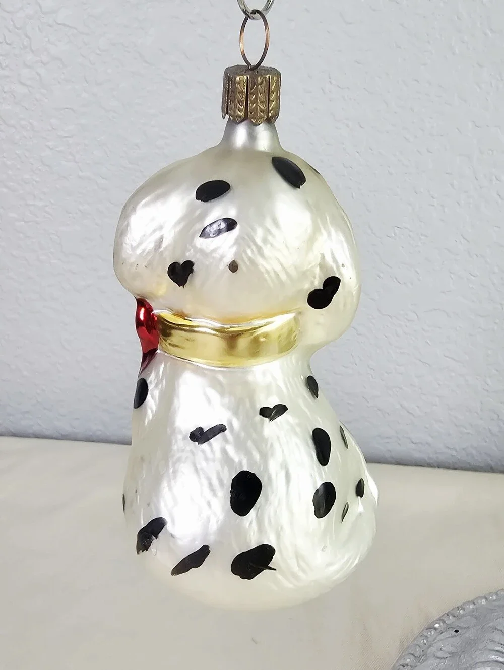 Vintage Hand Blown Glass Dog Ornament Set Dalmatian Spaniel Boxed Christmas
